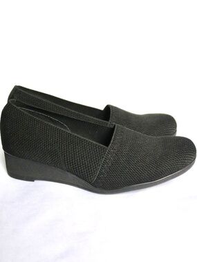 San Miguel Shoe Black Elastic Stretch Knit Shoes Women's Size 7.5 Travel Slip On